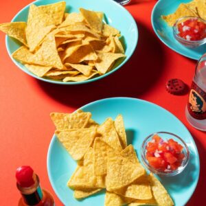 chips on white ceramic plate