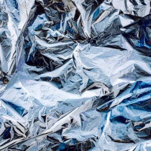a pile of aluminum foil sitting on top of a table