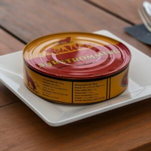 yellow and red labeled can